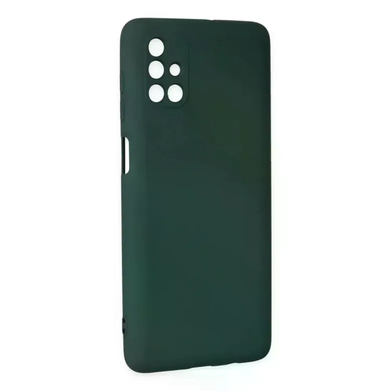 Samsung Galaxy M51 Kılıf Nano içi Kadife Silikon - Koyu Yeşil