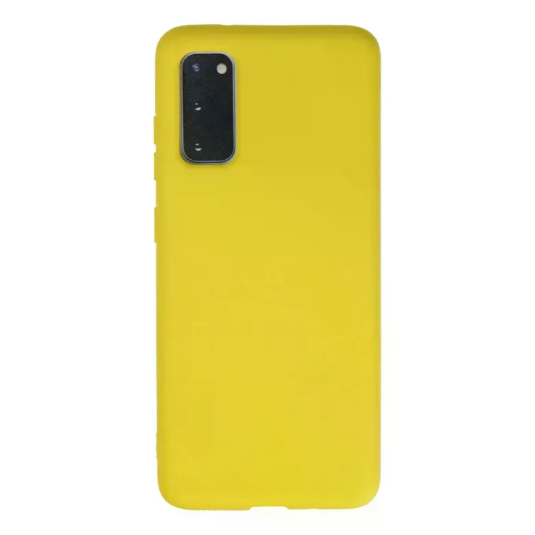 Samsung Galaxy S20 Kılıf Nano içi Kadife Silikon - Sarı