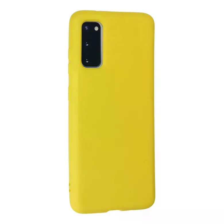 Samsung Galaxy S20 Kılıf Nano içi Kadife Silikon - Sarı
