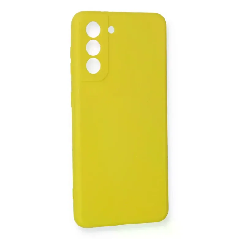 Samsung Galaxy S21 FE Kılıf Nano içi Kadife Silikon - Sarı