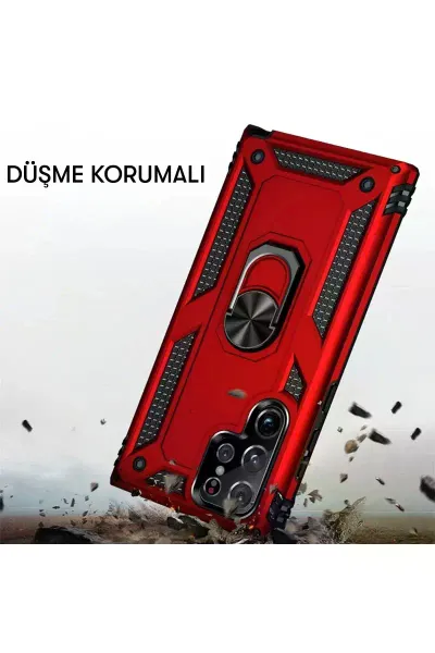 Samsung Galaxy S21 Ultra Kılıf Sofya Yüzüklü Silikon Kapak - Yeşil