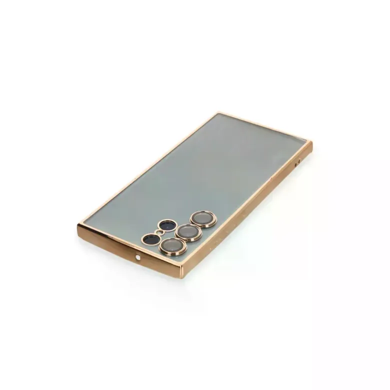 Samsung Galaxy S22 Ultra Kılıf Razer Lensli Silikon - Gold