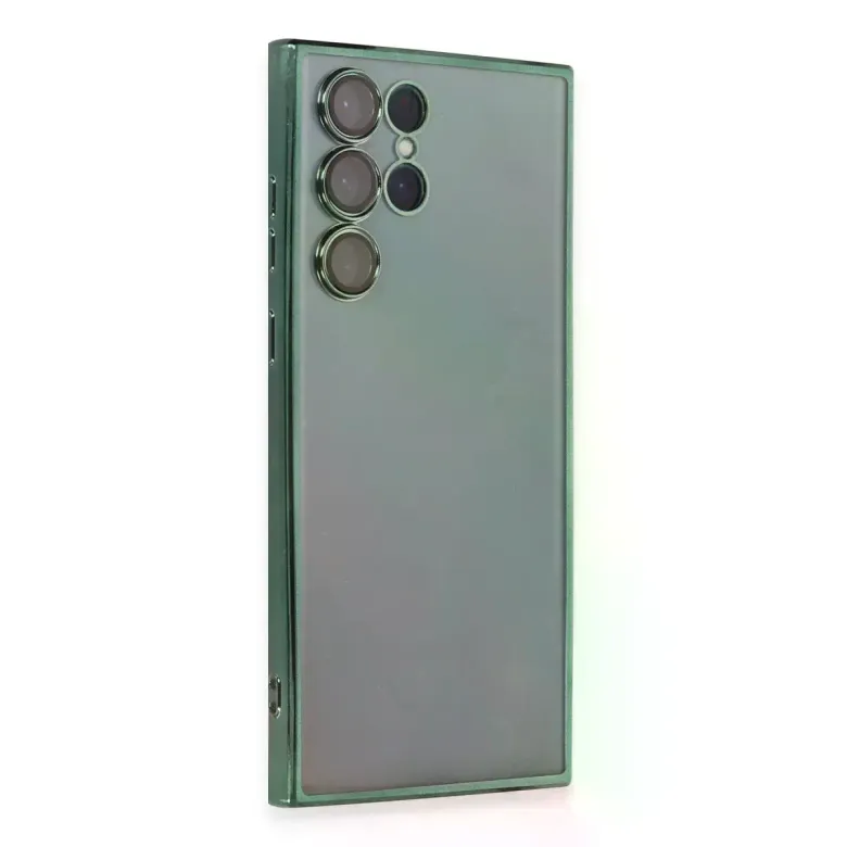 Samsung Galaxy S22 Ultra Kılıf Razer Lensli Silikon - Yeşil