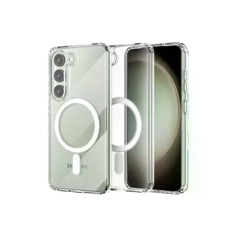 Samsung Galaxy S23 Kılıf Magneticsafe Şeffaf Silikon - Şeffaf