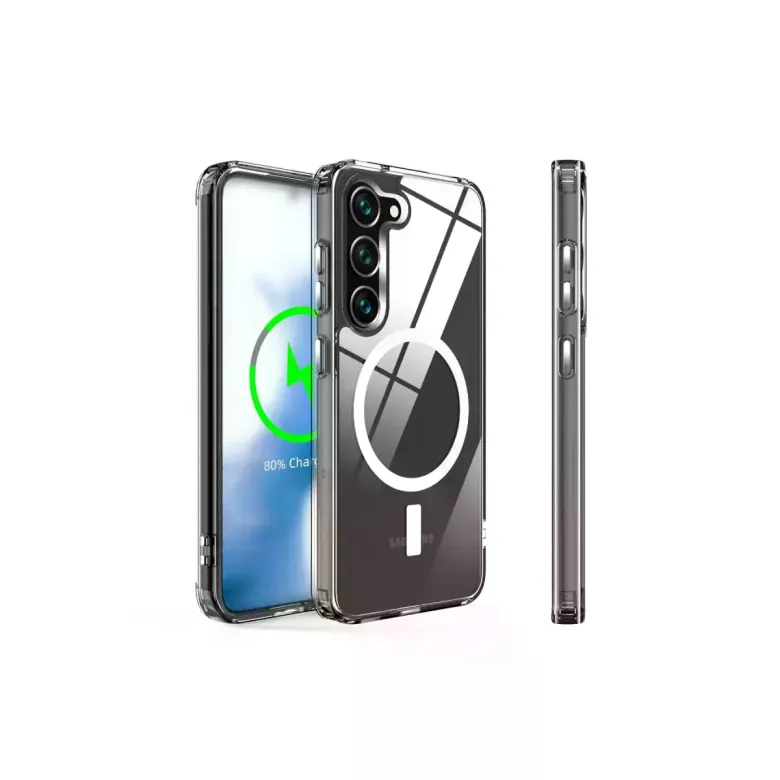 Samsung Galaxy S23 Kılıf Magneticsafe Şeffaf Silikon - Şeffaf