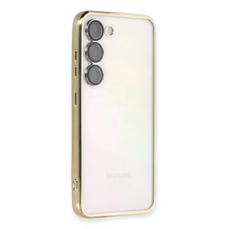 Samsung Galaxy S23 Kılıf Razer Lensli Silikon - Gold