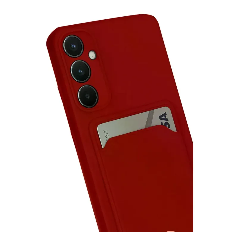 Samsung Galaxy S24 Fe Kılıf Kelvin Kartvizitli Silikon - Kırmızı