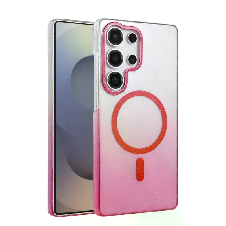 Samsung Galaxy S24 Ultra Glossy Magsafe Kapak - Pembe