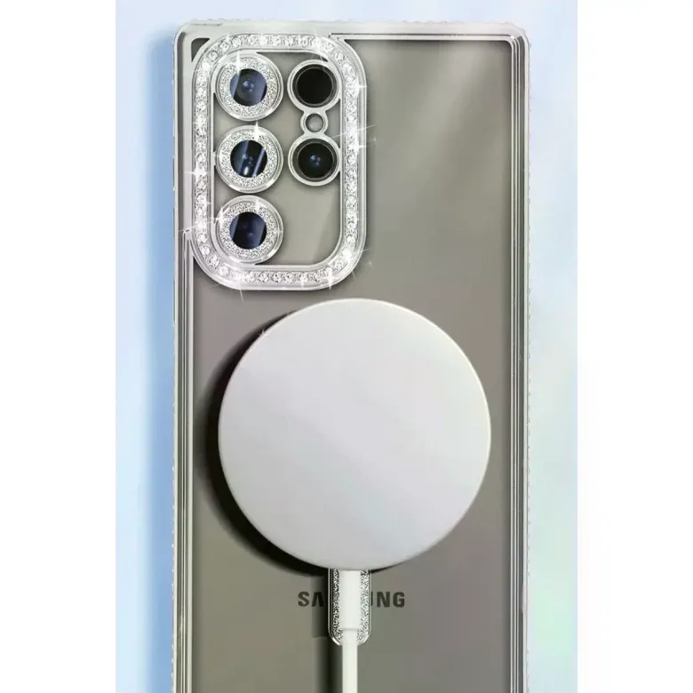 Samsung Galaxy S25 Ultra Kılıf Joke Simli Magneticsafe Kılıf - Siyah