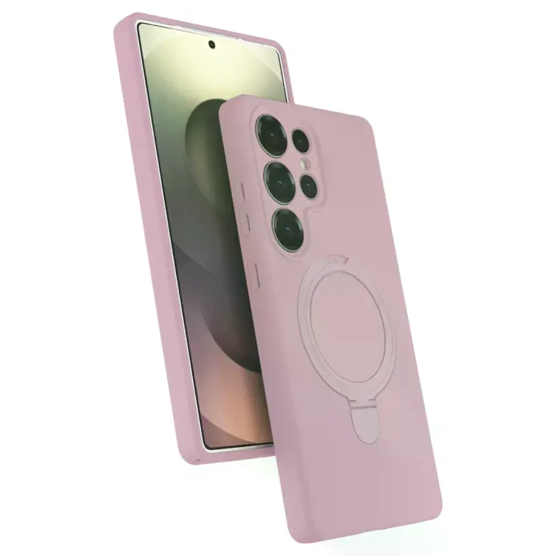Samsung Galaxy S25 Ultra Regal Magsafe Standlı Kapak - Açık Pembe