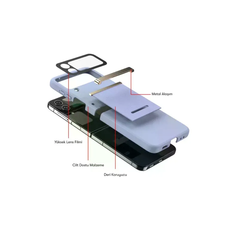 Samsung Galaxy Z Flip 3 Kılıf Belt Flip Kapak - Siyah