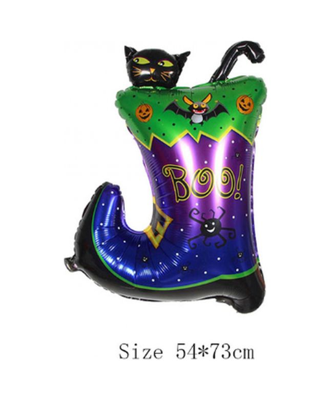 SAMUR 47414219360 Halloween Çizmeli Kara Kedi Folyo Balon