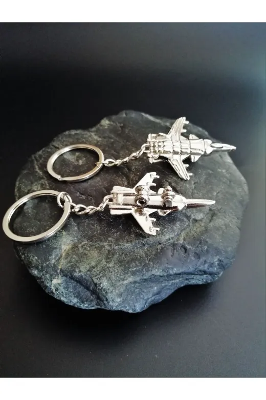 SANAT TACİRİ 576637069 1 Adet Metal Uçak Anahtarlık -- Hediye Paketinde Gönderilecektir