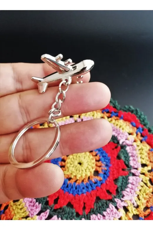 SANAT TACİRİ 576641135 1 Adet Metal Uçak Anahtarlık -- Hediye Paketinde Gönderilecektir No54