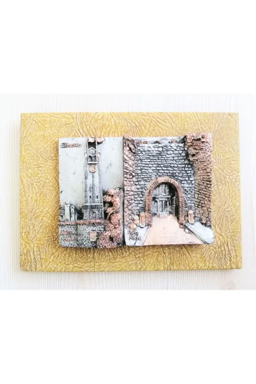 SANAT TACİRİ 805521890 Elbasan Porra Kalesi Ve Sahatit Kulesi Duvar Süsü Porselen Duvar Süsü