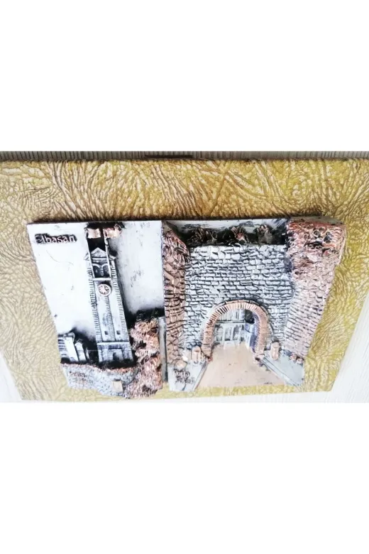 SANAT TACİRİ 805521890 Elbasan Porra Kalesi Ve Sahatit Kulesi Duvar Süsü Porselen Duvar Süsü