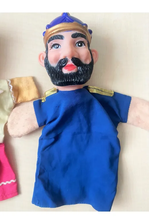 SANAT TACİRİ E56GV7ER1G7 28Cm Avrupa 2 Adet Kukla Plastik Kukla Kiral Kiraliçe Kukla