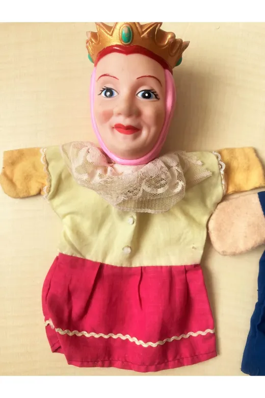 SANAT TACİRİ E56GV7ER1G7 28Cm Avrupa 2 Adet Kukla Plastik Kukla Kiral Kiraliçe Kukla