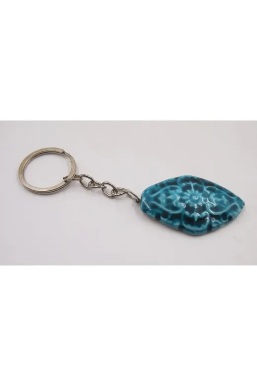 SANAT TACİRİ EK3563768 - Mavi Renkte Kabartma Desenli Anahtarlık - Metal Anahtarlık