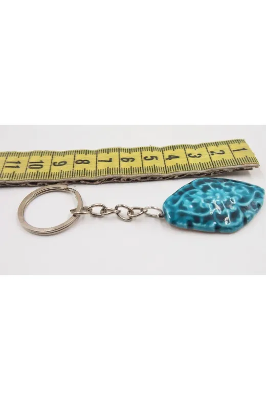 SANAT TACİRİ EK3563768 - Mavi Renkte Kabartma Desenli Anahtarlık - Metal Anahtarlık