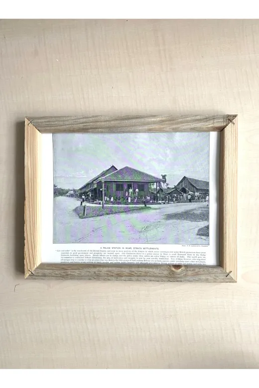 SANAT TACİRİ EK56FS438 Camsiz Çift Tarafli Ahşap Çerçeveli Dijital Baski Resim Tablo Muar Karakol Ve Jamaica