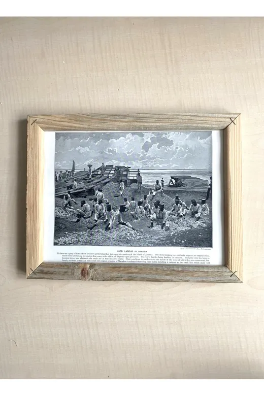 SANAT TACİRİ EK56FS438 Camsiz Çift Tarafli Ahşap Çerçeveli Dijital Baski Resim Tablo Muar Karakol Ve Jamaica