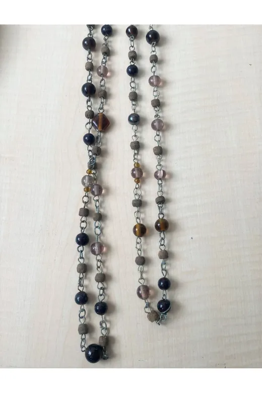 SANAT TACİRİ EK656G4VWER16 Vintage Avrupa El Yapımı Cam Kolye No 06