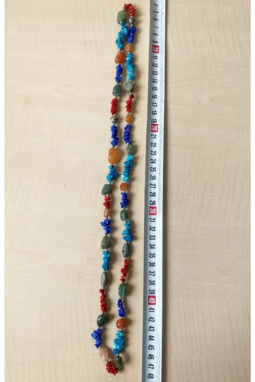 SANAT TACİRİ EK656GVWER16 Vintage Avrupa El Yapımı Doğal Taş Kolye No 06
