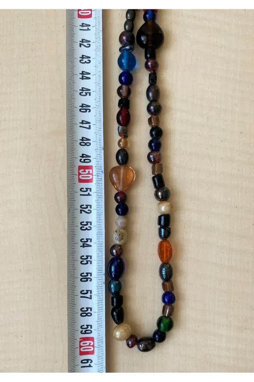 SANAT TACİRİ EK656GVWER181 Vintage Avrupa El Yapımı Cam Boncuk Kolye No44