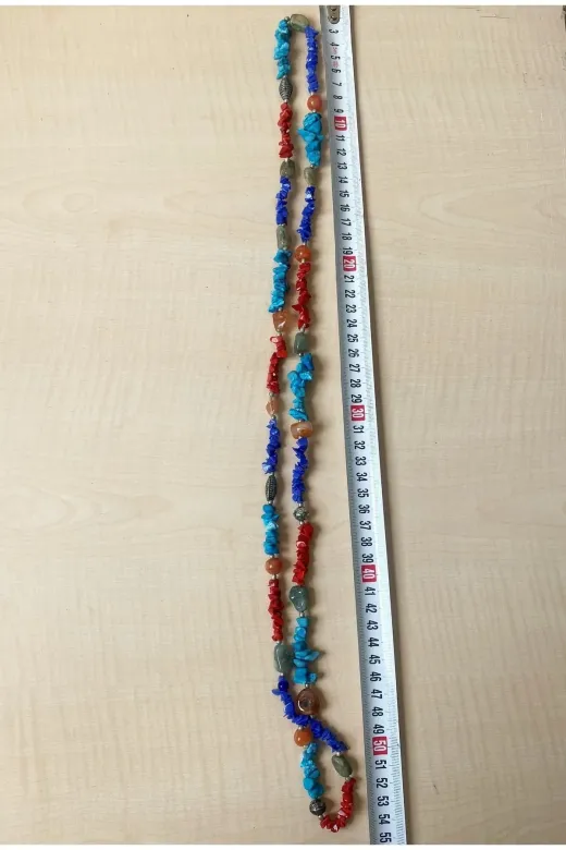 SANAT TACİRİ EK656GVWER3 54Cm Vintage Avrupa El Yapımı Doğal Taş Kolye No 03