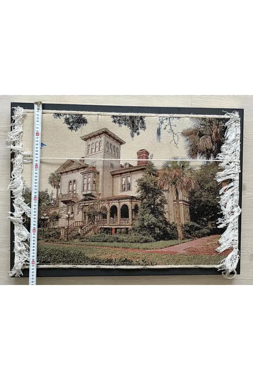 SANAT TACİRİ EK67NI6584W 54X74Cm Malikane Temali Hali Ahşap Çerçeveli Dokuma İran Halisi Tablosu Muhteşem Renkler