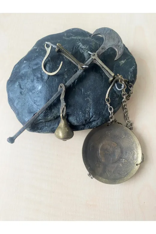 SANAT TACİRİ EK6NWE773WES Antika Bronz Pirinç Terazi Minyatür Terazi No 837