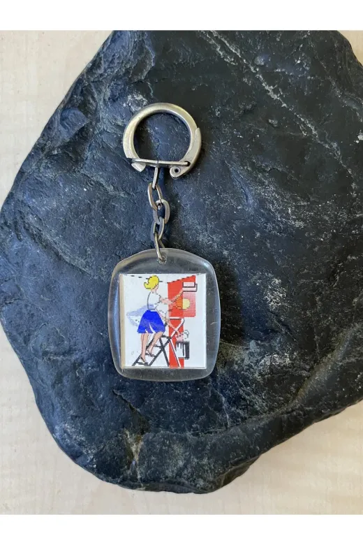 SANAT TACİRİ EK75RTGBGF34 Vinatge Avrupa Hareketli Görüntülü Plastik Anahtarlik