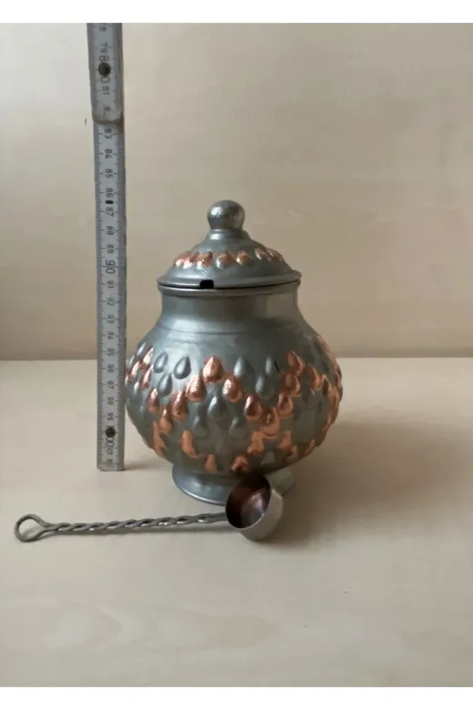 SANAT TACİRİ EK786I52DVCXE Antika Bakir Şekerlik Bakir Kapakli Kutu