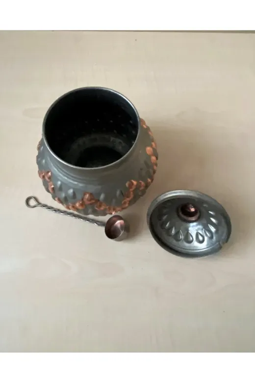 SANAT TACİRİ EK786I52DVCXE Antika Bakir Şekerlik Bakir Kapakli Kutu