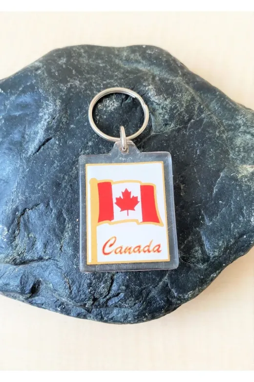 SANAT TACİRİ EKNSVBR4ESD Vintage Canada Anahtarlık Yurtdışı Mika Anahtarlık