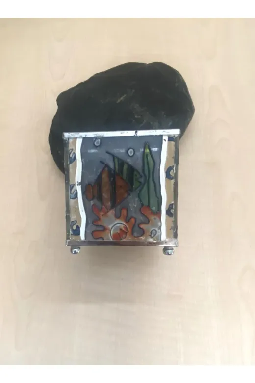 SANAT TACİRİ EKXDG234 Cam Kutu Cam Üzeri Boyama Kalemlik Mumluk