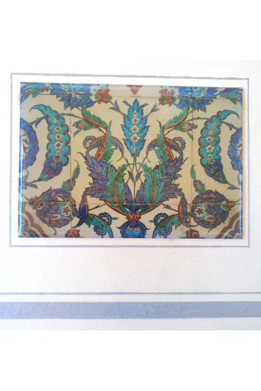SANAT TACİRİ EKYR1112 Çini Seramik Temali Metal Kartpostal