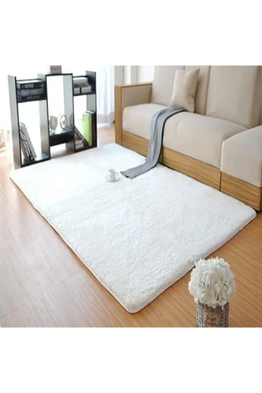 Sarar copySEVDİZ-SARAR-Y-M2 Beyaz Peluş Halı Post Halı Kaymaz Taban Peluş Beyaz