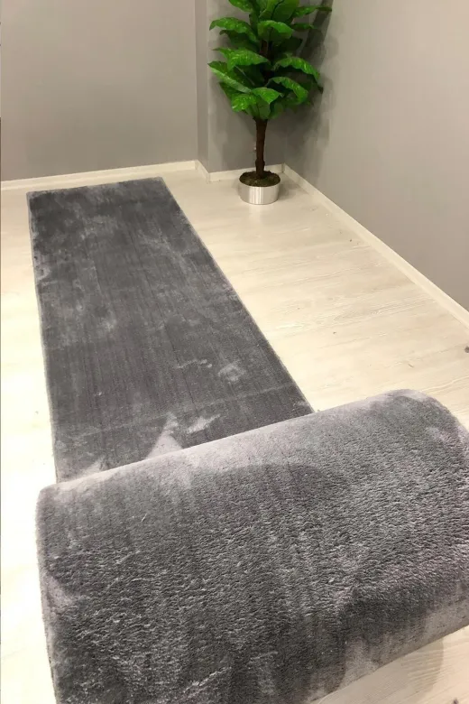Sarar MSEVDİZ-SARAR-Y-M1 Gri Peluş Post Halı Modern Yolluk Model 1