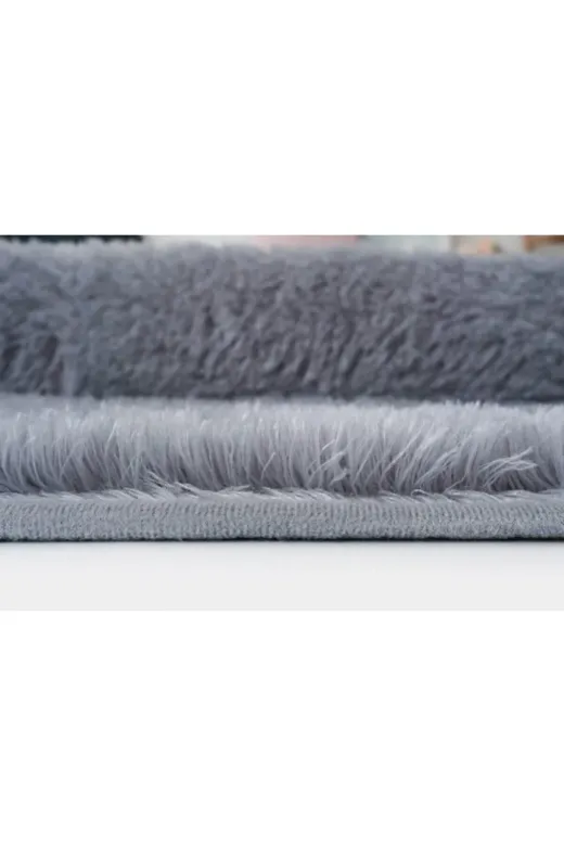 Sarar PelusPostHalı100x140Antrasit Peluş Post Halı Kürk Halı Antrasit