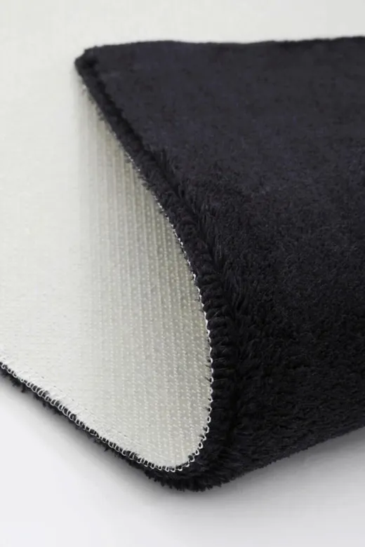 Sarar SOFTCRPT Post Peluş Banyo Paspası Üçlü Takım Peluş Kaymaz Jel Taban Yıkanabilir Siyah