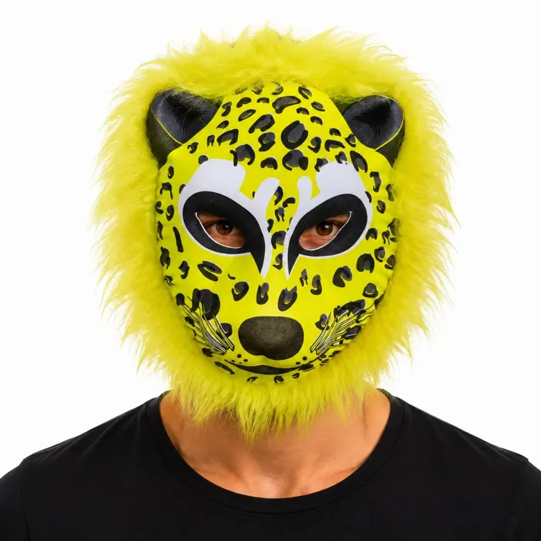 Sarı Yeleli Benekli Leopar EVA Maske (4745)
