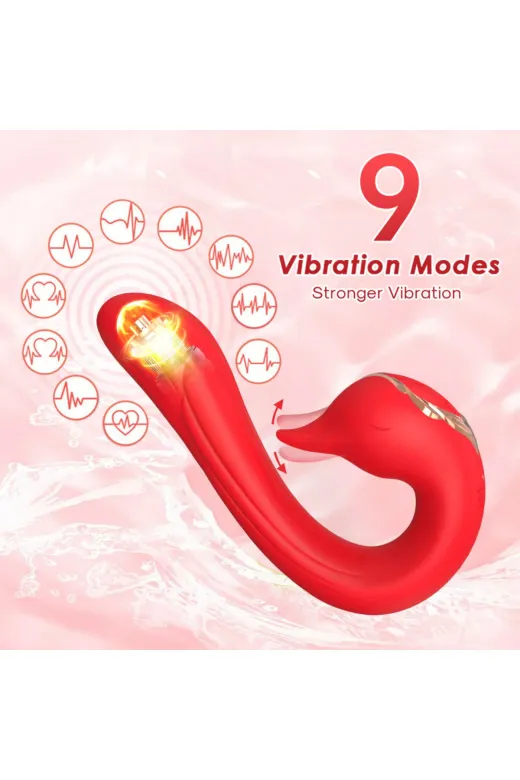 Şarjlı Dil Hareketli Bükülebilir G Nokta Ve Klitoris Uyarıcı 2 In 1 Vibratör