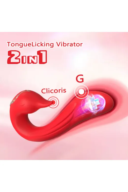 Şarjlı Dil Hareketli Bükülebilir G Nokta Ve Klitoris Uyarıcı 2 In 1 Vibratör