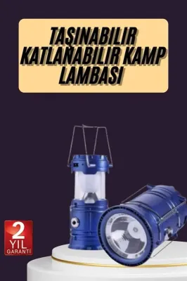 Şarjlı Güneş Enerjili Kamp Feneri 1 Adet