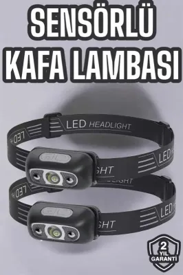 Şarjlı Led Kafa Lambası 4 Modlu Su Geçirmez Kamp Işığı