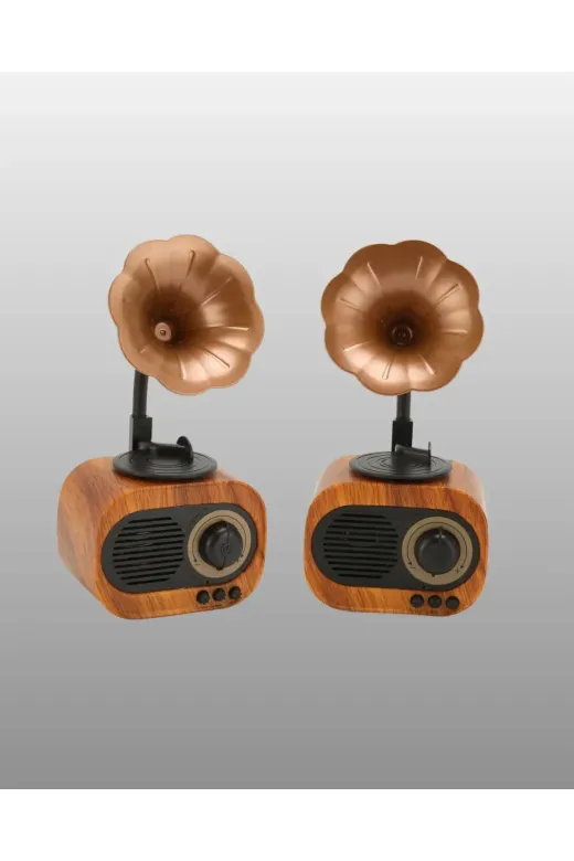 Şarjlı Mini Retro Radyo Bluetooth Hoparlör Çoklu Bağlantı Seçenekli Yeni Nesil