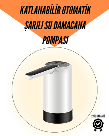 Şarjlı Su Pompası 8000mAh | Cam Damacana Uyumlu | Tek Tuşla Kontrol | USB Şarjlı Otomatik Dolum