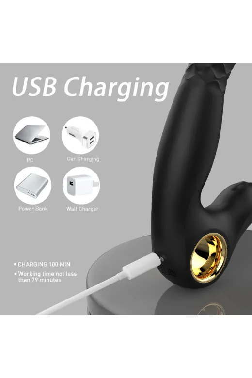Şarjlı Tutma Halkalı Unisex Kullanım Titreşimli Ve Hareketli 2 In 1 Vibratör